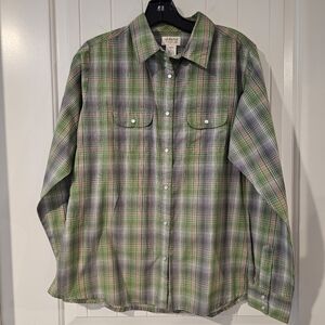 As Real As Wrangler plaid LS snap Womens Western Cowgirl Shirt Sz XL